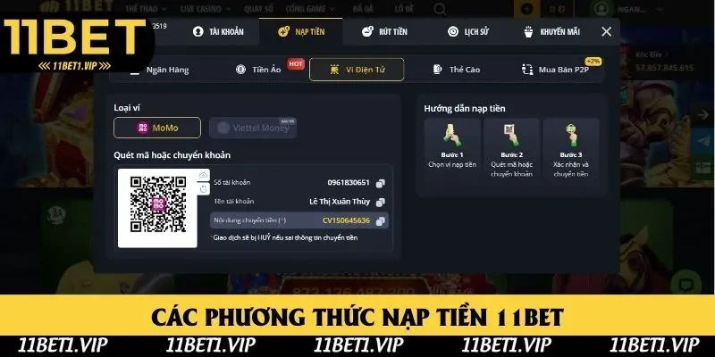 Nạp tiền 11bet được đánh giá cao với đa dạng phương thức Nạp tiền 11bet được đánh giá cao với đa dạng phương thức